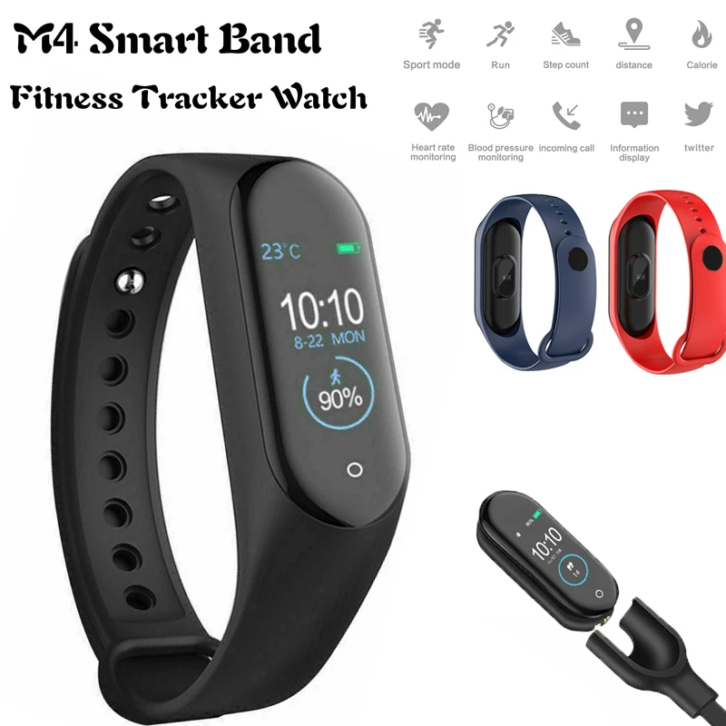 M4 смарт браслет 4 фитнес трекер часы спортивный пульсометр артериальное давление