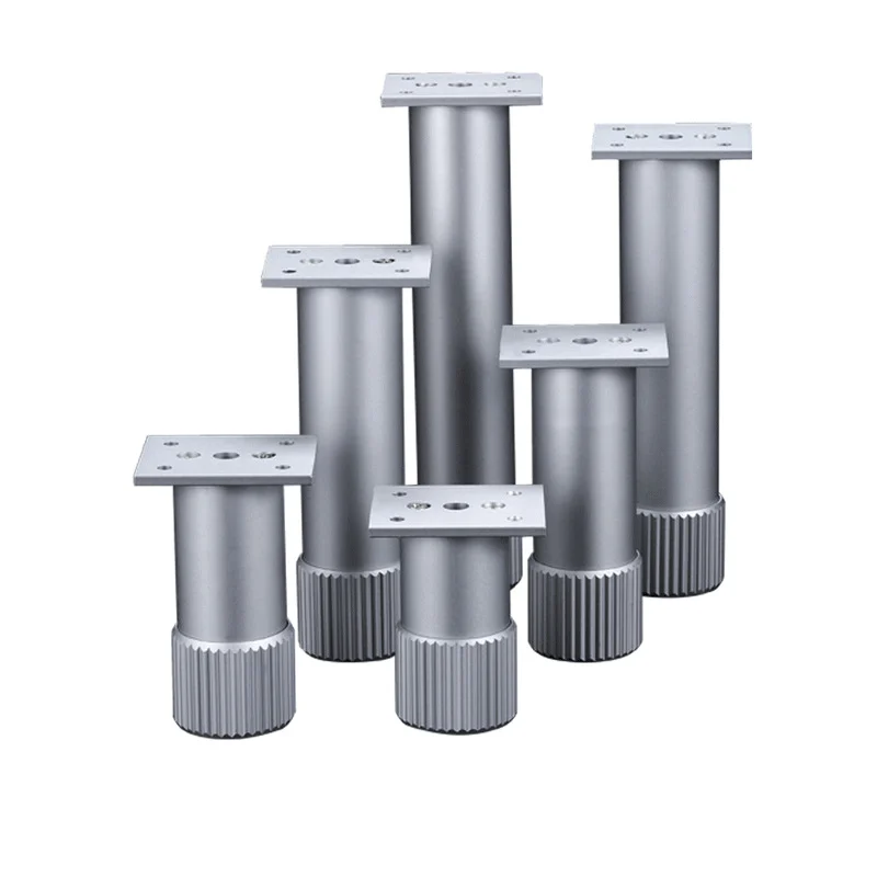 

4pcs Height Adjustable Metal Furniture Legs Aluminum Coffe Table Legs Silver for Sofa TV Cabinet Foot Furniture Hardware