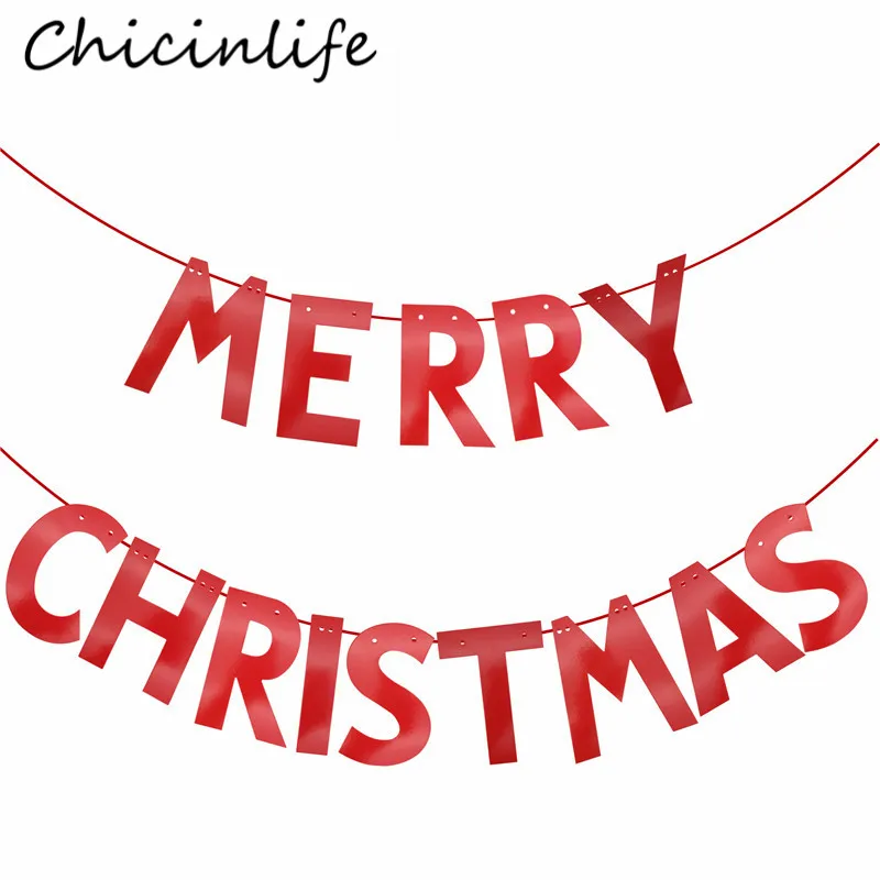 Chicinlife 1 комплект золотой Рождественский баннер флаги для вечерние домашние