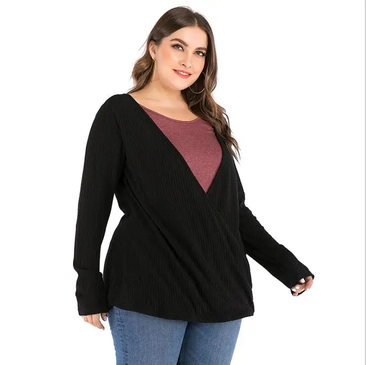 Повседневная Весенняя футболка с круглым вырезом Женская свободная большого