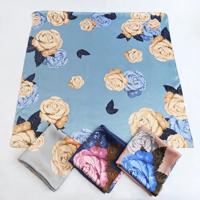 

2021 Summer Luxury Brand Silk Scarf Square Women Shawls And Wraps Fashion Office Small Hair Neck Hijabs Foulard Scarves 70*70cm