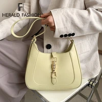 solid color shoulder crossbody bags for women 2021 leather womens designer chic lock armpit handbag female travel messenger bag