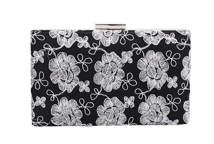 

Women black blue Metal Clutches Chain Shoulder Bag Woven Ladies Beaded Evening Clutch Bag Cocktail Prom Purse Handbag gift box