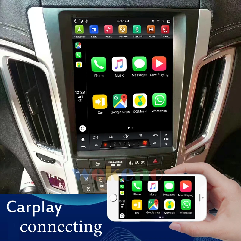 Wekeao вертикальный экран Tesla Style 10 4 'Ƈ Din Android 9 0 Автомобильный GPS навигатор для