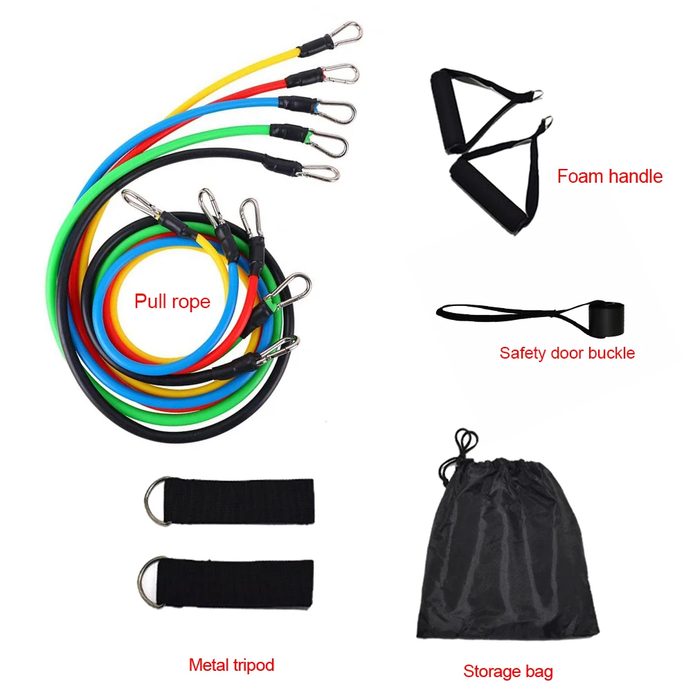 

17Pcs 100LB Sports Rally Set Yoga Rally Rope Fitness Training Rally Belt Elastic Rope Carabiner Rally Device+Rally Ring