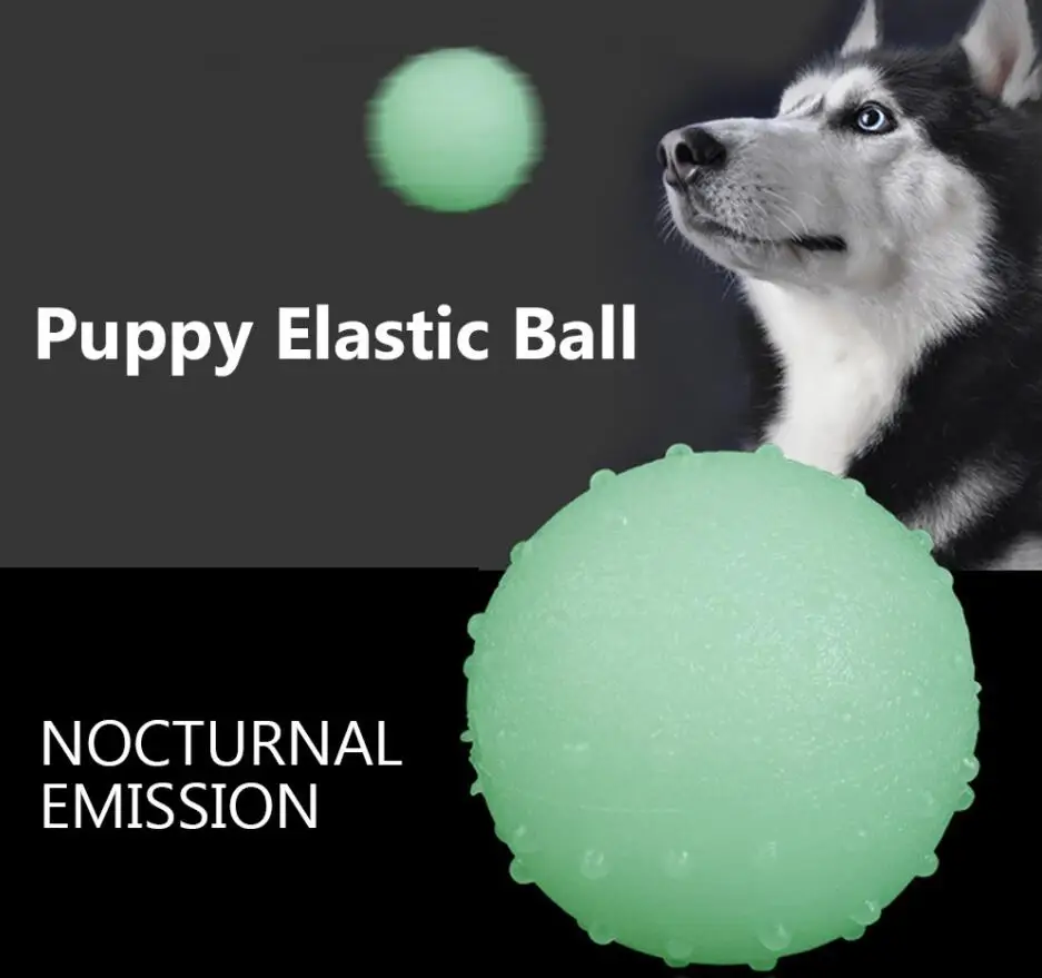 

Забавная резиновая игрушка ТПР, интерактивные прочные твердые товары для домашних животных, тренировочный эластичный шар, светящаяся игру...