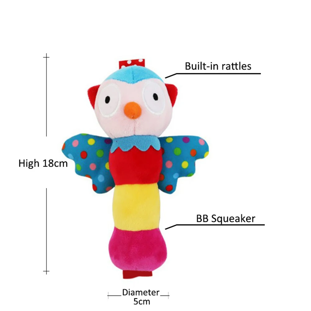 

Baby Cute Plush Hand Grab Wings Hand Crank BB Stick With Rattle For Newborn 0 to 1 Years Old Early Educational Toys