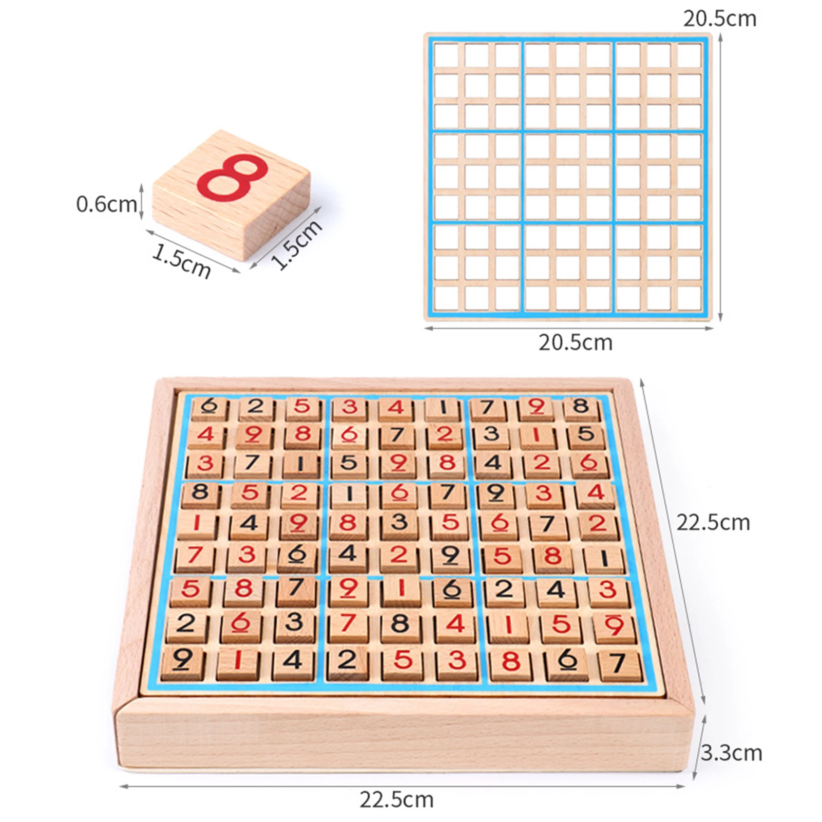 

Wood Sudoku Board Puzzle Parent-Child Desktop Game Math Educational Toy Gift