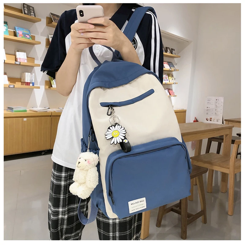 

Middle Student School Bags for Teenage Girls Backpack Women Large Capacity