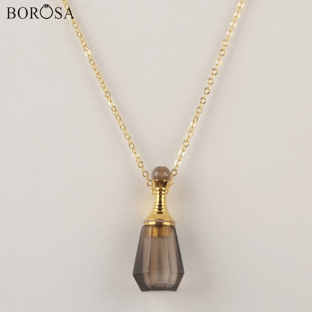 BOROSA 3 шт. 26 дюймов позолоченные аметисты натуральный камень флакон для духов