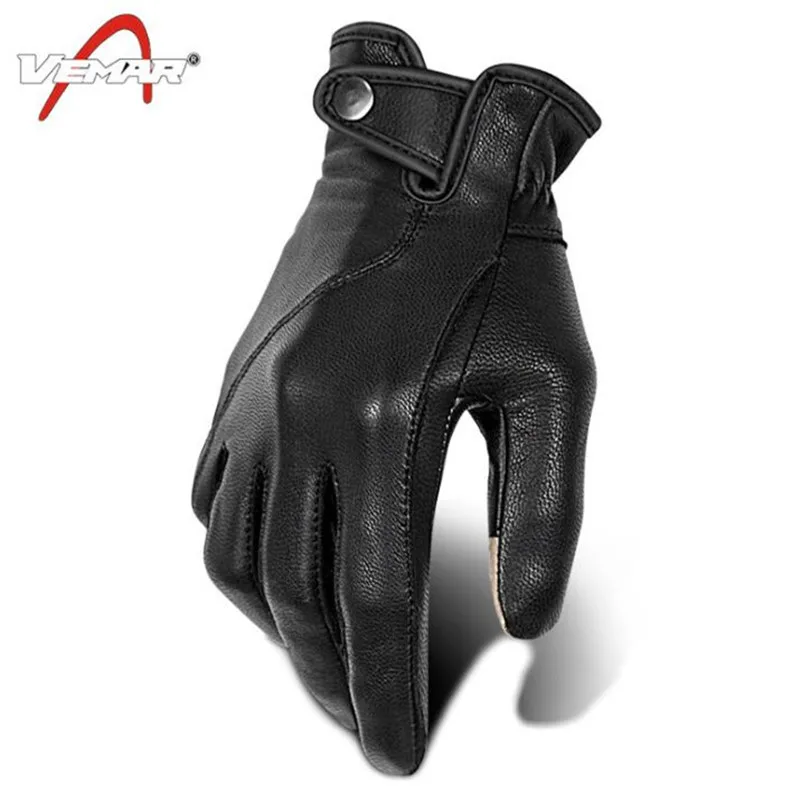 

Motorcycle Gloves Touch Screen Genuine Leather Men Motorbike Full Finger Gloves Retro Motocross Moto Gloves Guantes Moto