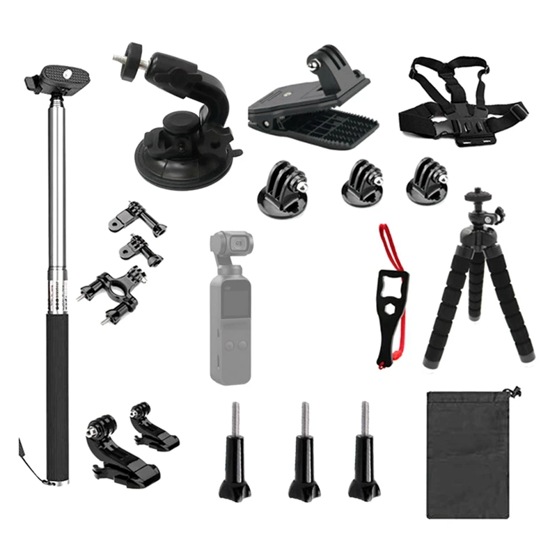 

for Dji Osmo Pocket Mount Extension Selfie Stick Storage Bag Case Accessory Set Adapter