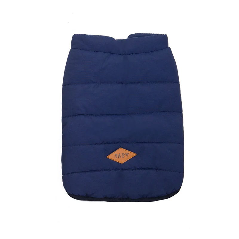 Navy Blue Fashion Pet Small Dog Clothes Winter Warm Dog Jacket Harness Chihuahua Puppy Coats XS-XL - Color: Navy Blue