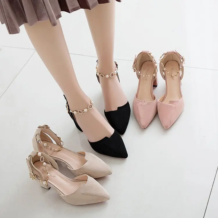 

Autumn New Fashion Small Fresh High Heels 6 Cm Square Heel Single Shoes Concise Elegant Women's Shoes Temperament Wild Pumps