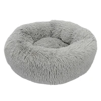 dog cat round plush dog beds for dogs cushion super soft fluffy comfortable washable pet calming bed lit pour chien