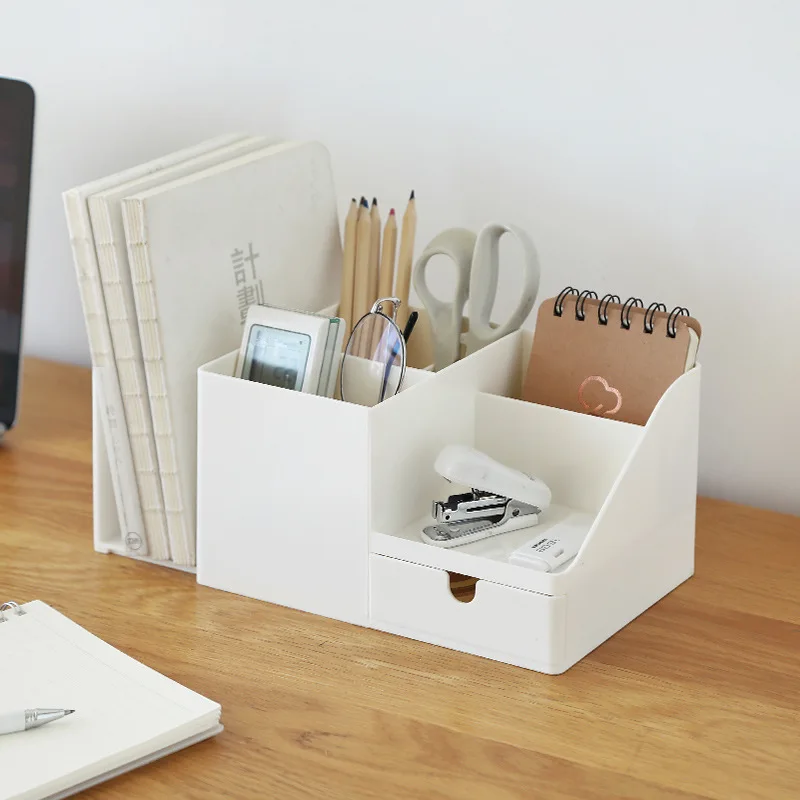 

Desk Office Organizer Storage Holder Desktop Pencil Pen Sundries Badge Box Stationery Office School Supplies