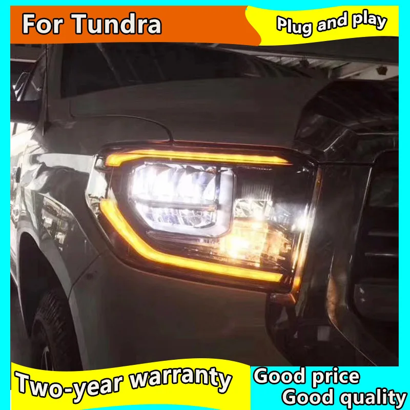 Передняя фара для Toyota Tundra 2014 2017 светодиодный фары Sequoia ные все в сборе DRL|Фара авто
