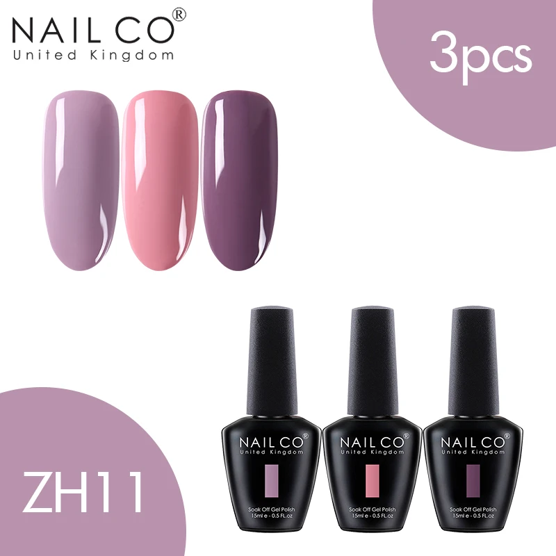 ZH11 NAILCO 3 шт. набор гель-лака UV Vernis Полупостоянный Праймер УФ-гель для ногтей Краска Декоративный Лак для ногтей Гибридный отмачиваемый Гель-лак - Цвет: ZH11