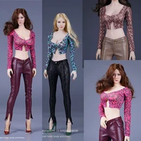sa toys sa039 16 female soldier clothes accessory leopard print top skinny leather pants fit 12inch action figure model