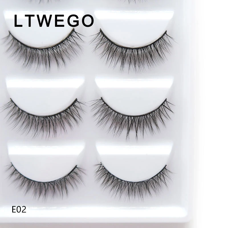 LTWEGO 5 пар натуральные длинные накладные ресницы мягкие пушистые 3d норковые