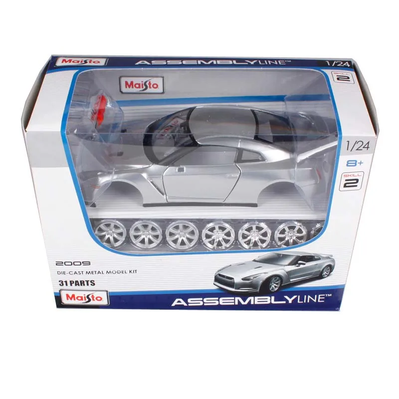 Maisto 1:24 Сборка DIY серебро литье под давлением сплав модель автомобиля игрушка мальчик Подарки в коробке
