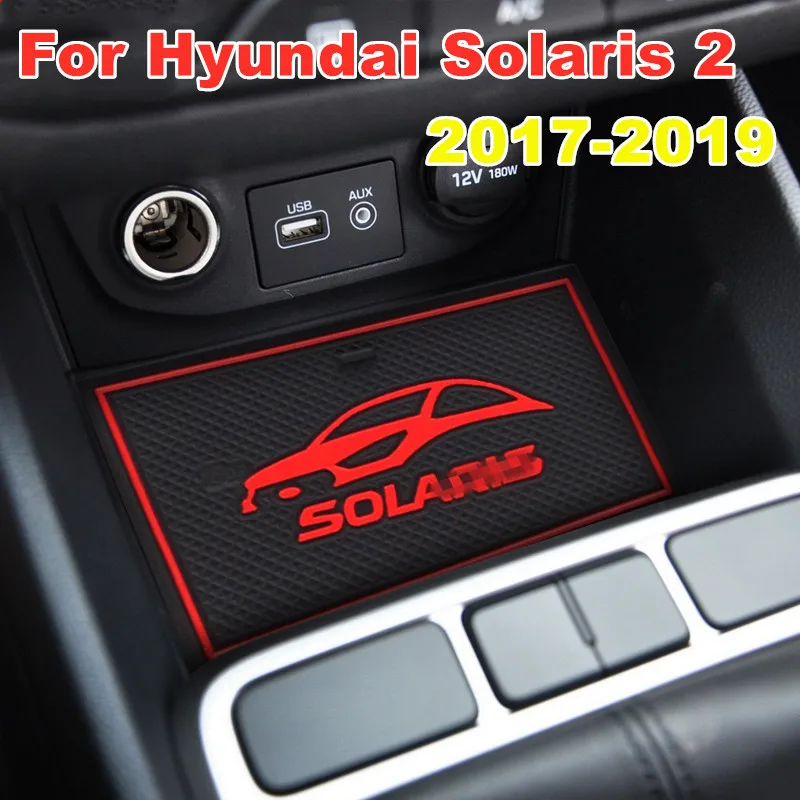 

3D резиновый коврик для Hyundai Solaris 2 2017-2019, Противоскользящий коврик для слот-коврик для двери, подушка для чашки, коврик с пазами, автомобильные аксессуары