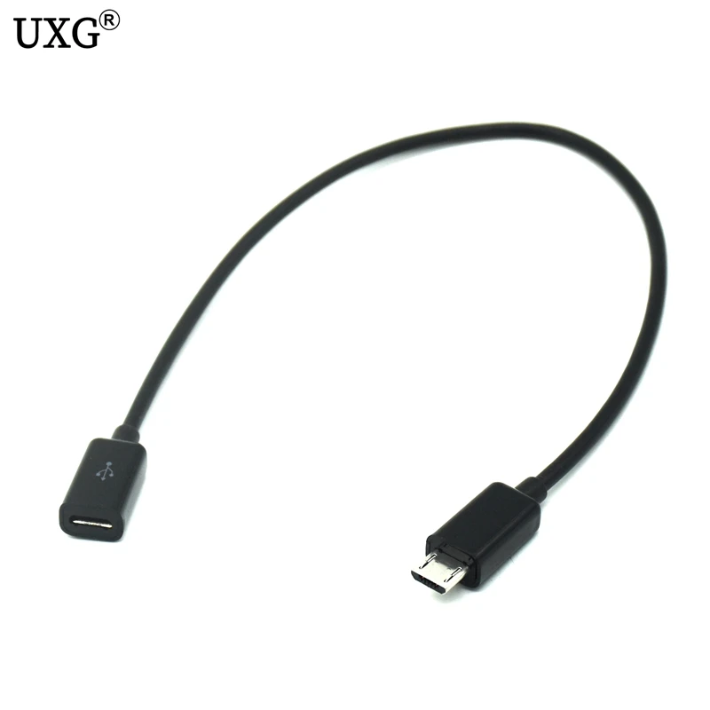 

10cm 0.3 Micro USB Female to Micro USB Male F/M Extension Extender Date Charging Short OTG Cable Black 0.2M 0.5M 10CM 1m 2m