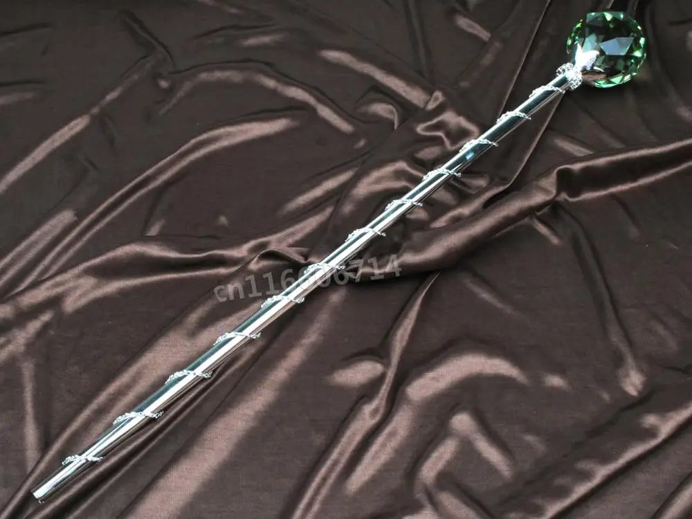 Зеленый Кристалл Sceptres ручной работы круглый шар скипетр палочка король королева свадьба Свадебное Театрализованное Пром Арт Деко реквизит аксессуары