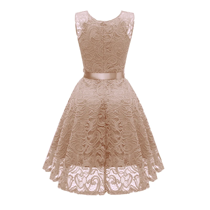 Элегантное женское вязаное кружевное вечернее платье без рукавов с V-образным