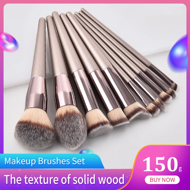 Набор кистей для макияжа 10 шт. косметические средства натуральных волос пудра