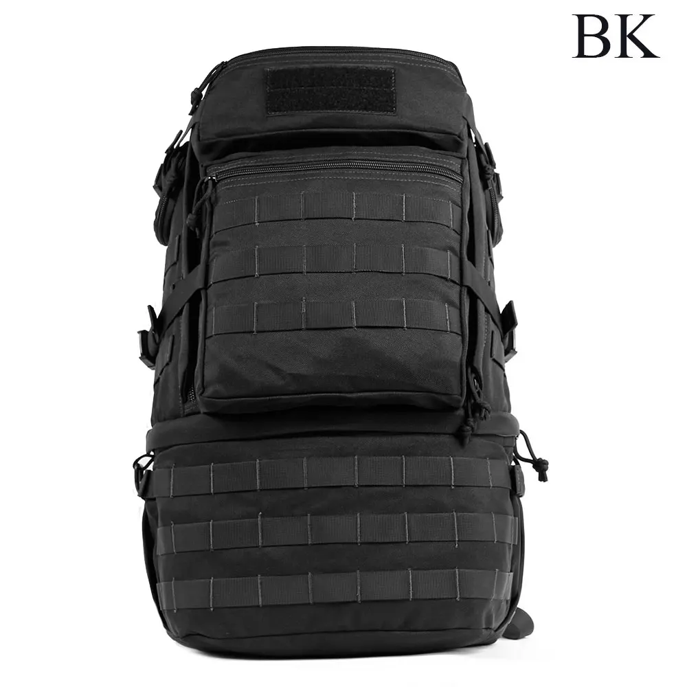 BK SINAIRSOFT 65L открытый полевой Многофункциональный тактический рюкзак ilitary Рыбалка водонепроницаемый Molle-Pack треккинг Охота-сумка - Цвет: BK