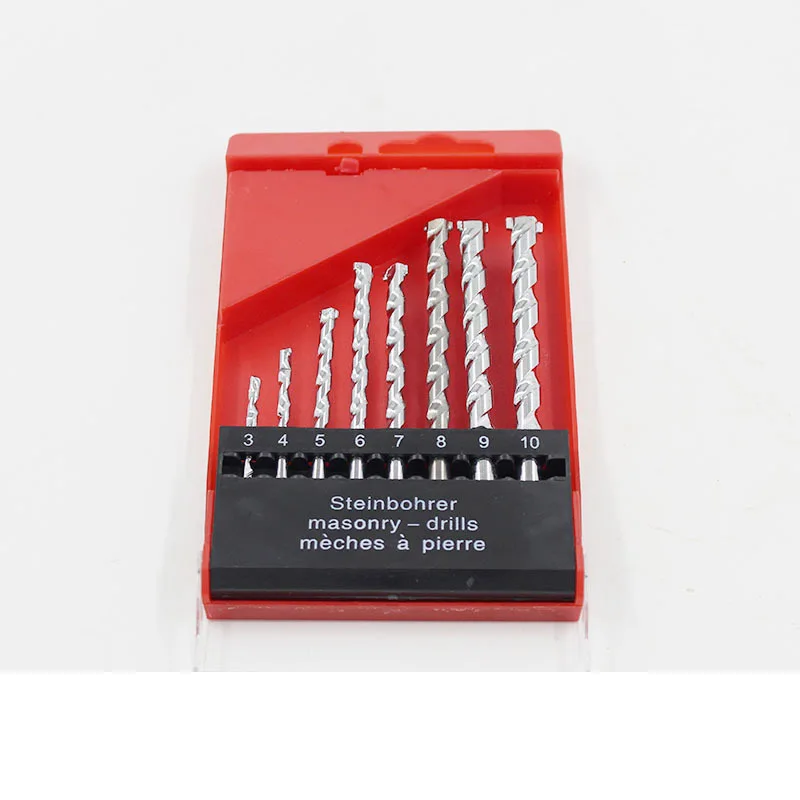 

8PCS/Set Hammer Drill Bits 3/4/5/6/7/8/9/10mm Cross Type Tungsten Steel Alloy Double SDS Plus for Concrete Rock Stone