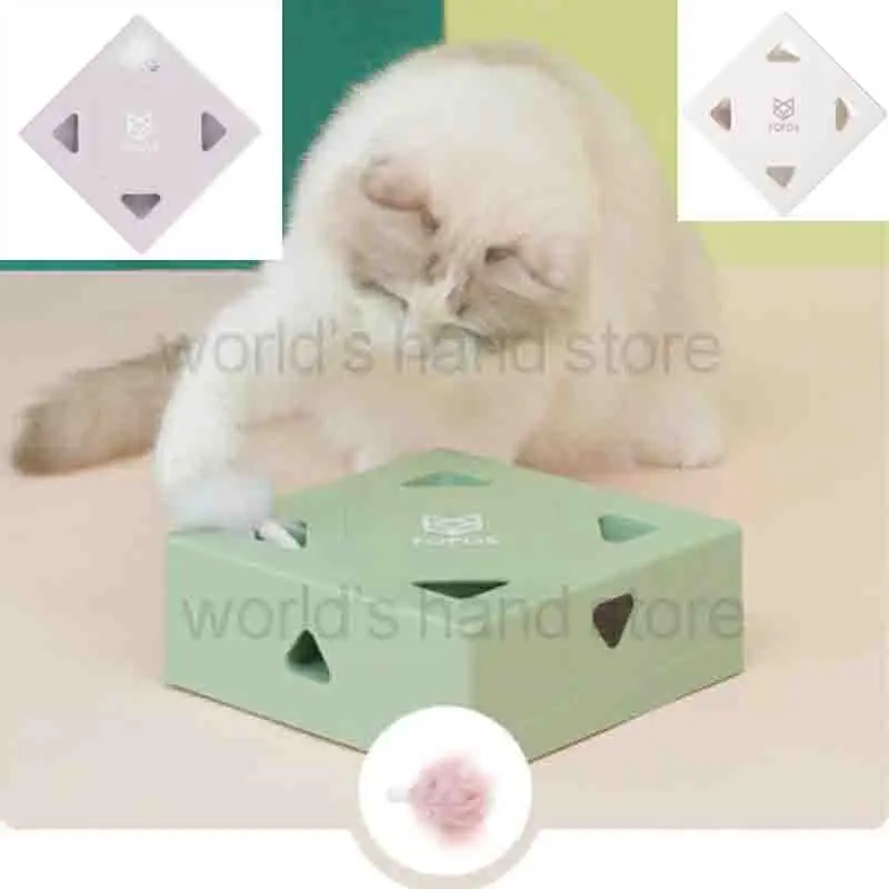 

Automatic Cat Toy Interactive for Indoor Cat Teasing Random Rotating Feather USB Rechargeable Electronic Pet Toy for Cats Kitten