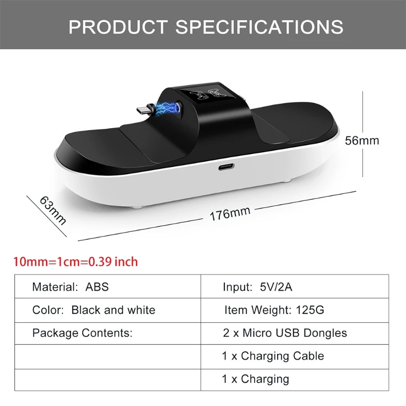 

Charger for PS5 Controller,Charging Station Compatible with Play station 5 Dual