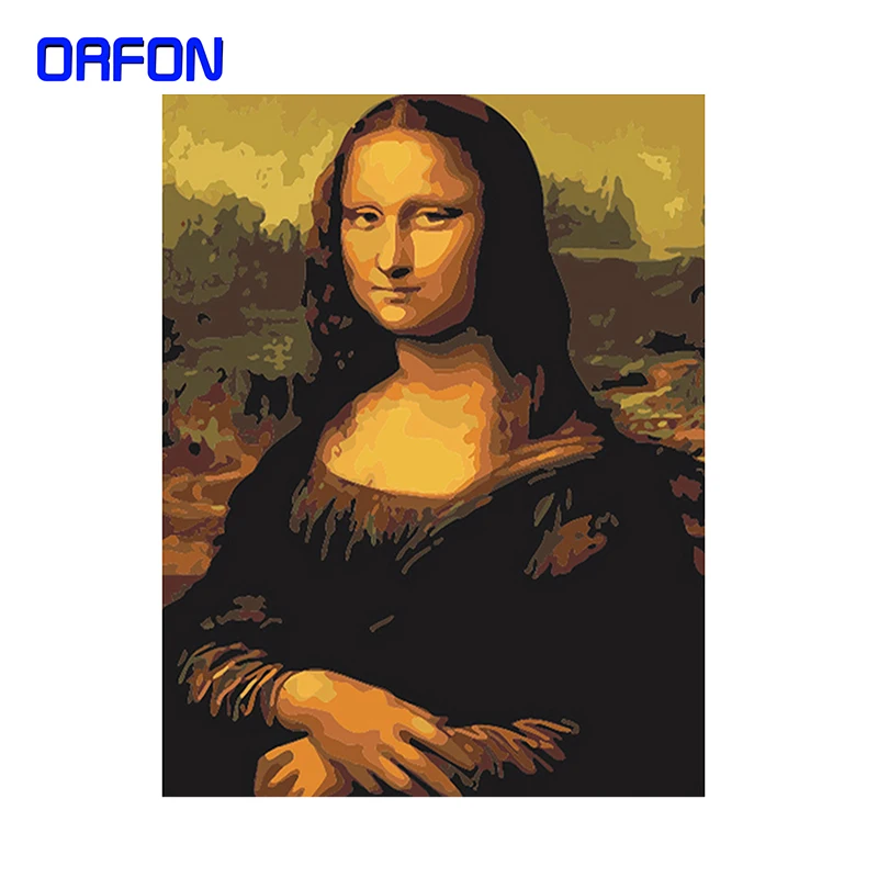 ORFON DIY рамка Мона Лиза Картина по номерам 40x50 см сочетание уникальный подарок