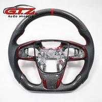 for honda civic crv real carbon fiber steering wheel led racing wheel convertible