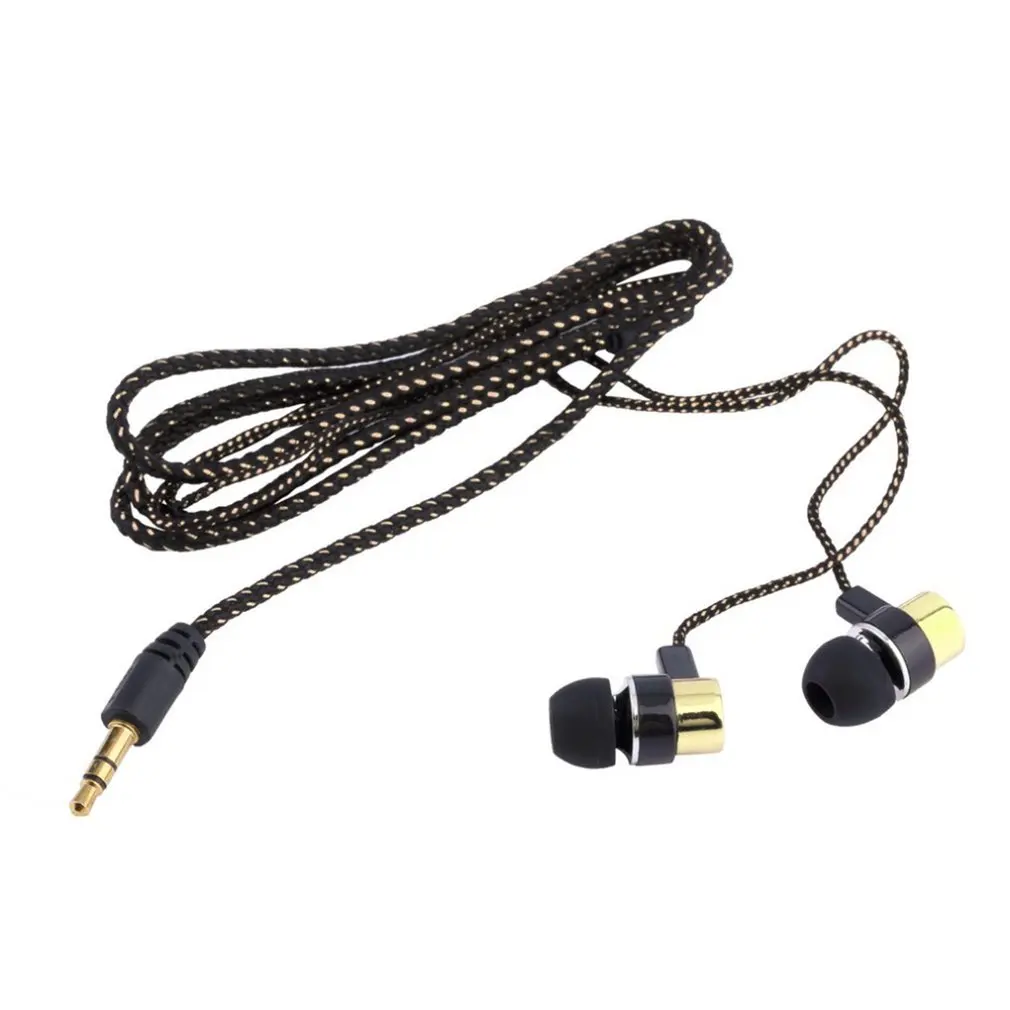 

Earphone Braided Wiring Bass In Ear Music Earphone HIFI Stereo Earbuds Noise Isolating Sport Earphones With Mic