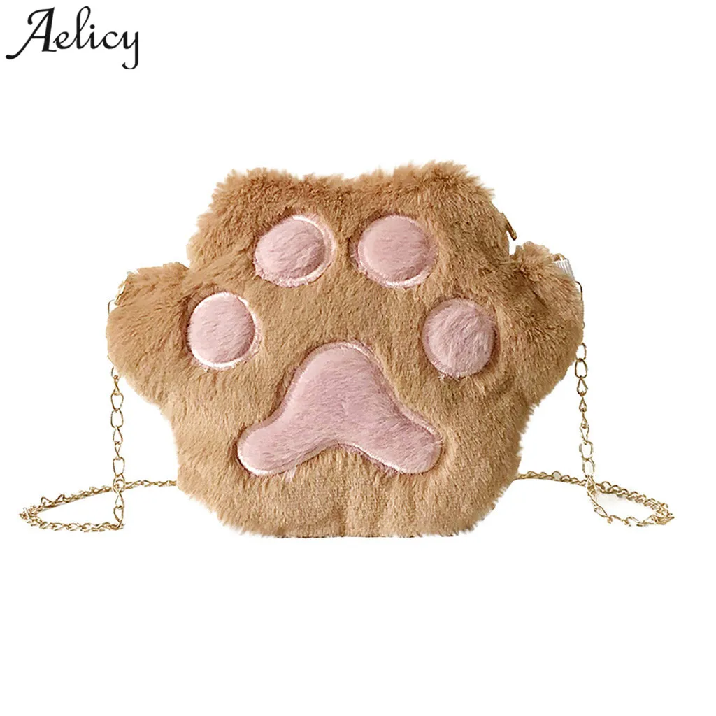 Aelicy женские сумки на плечо мультяшный плюшевый Кот коготь девушки сумка через