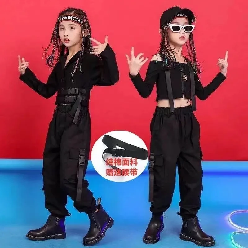 

Kids Girls Cargo Pants 2021 Autumn Children Trousers Fashion Cotton Pants Black Pink Khaki Camouflage Teens Trousers for Girls