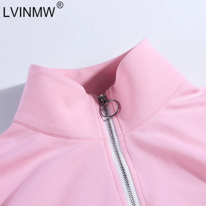LVINMW Повседневная зимняя толстовка с отложным воротником на молнии длинным