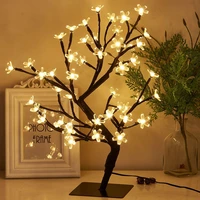 243648 led usb cherry plum blossom tree light table lamp night light for home indoor bedroom wedding party bar decoration