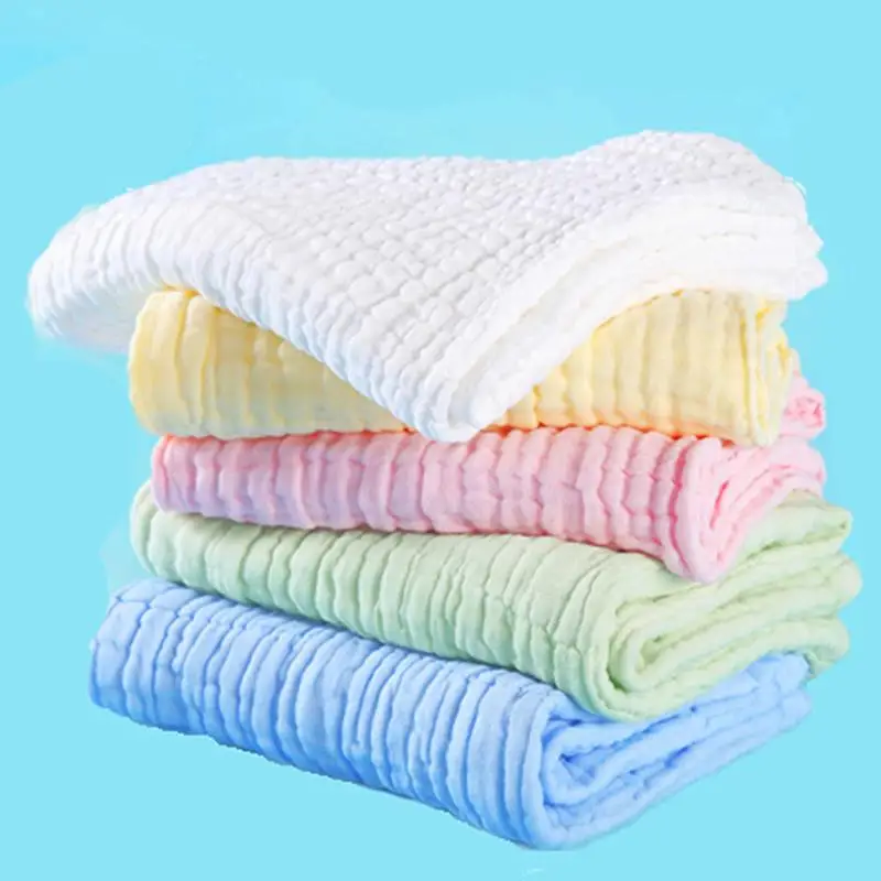 

White 30 X 30 Baby Facecloth Baby Bath Towel Handkerchief Kindergarten Soft Washcloth Cotton J8L4
