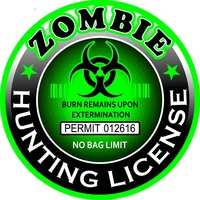 zombie hunting license round warning car stickers for rear windshield bumper creative decals window trunk accessories kk1515cm