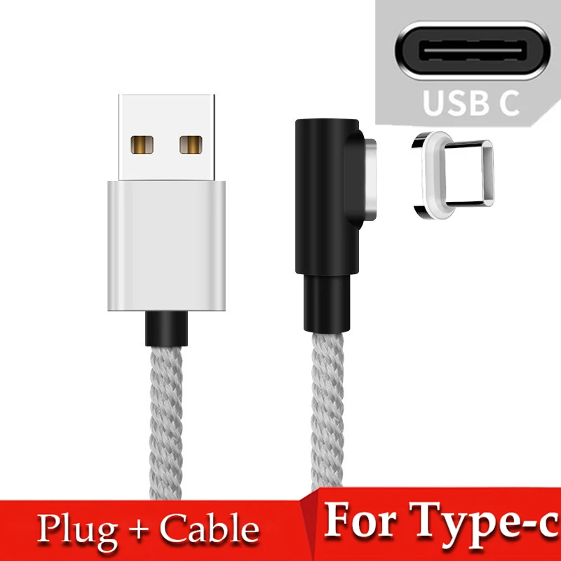 Магнитный Micro USB кабель 8 Pin USB C адаптер быстрой зарядки для iPhone Xiaomi huawei зарядное устройство Магнит Быстрой зарядки usb type C шнур - Цвет: Silver For Type-c