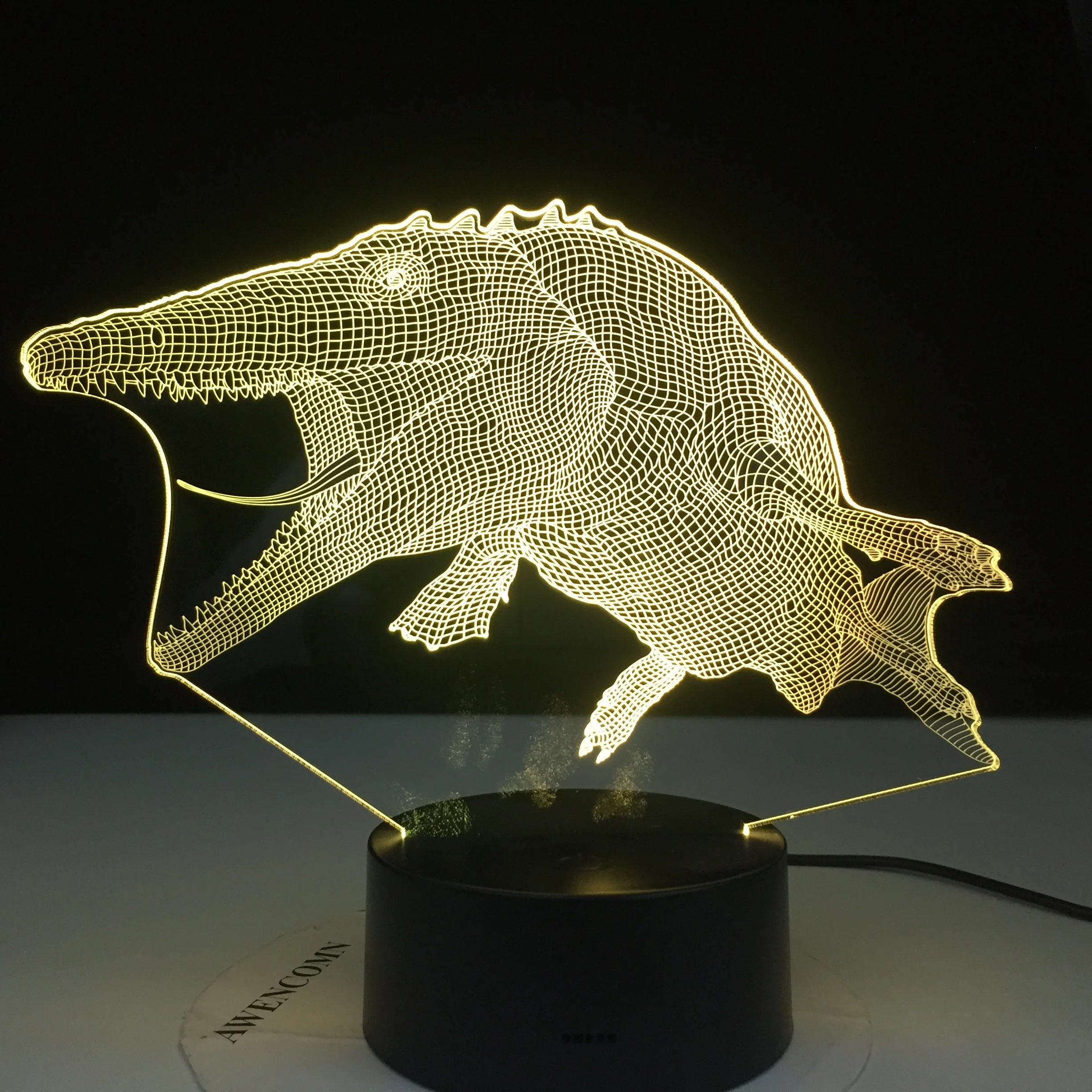 

Dinosaur LED 3D Night Light illuminator Visual Lamp Optical Illusion Kids Table Lighting 7 Colors Changing 3D Light
