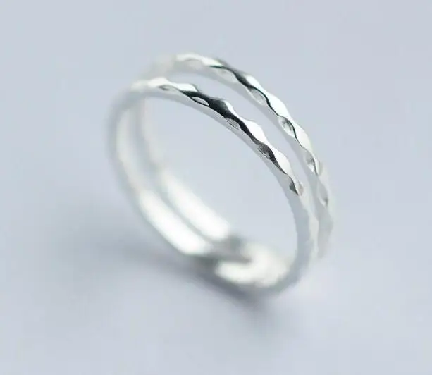 Настоящее серебро 925 пробы хорошее ювелирное изделие двурядное кольцо GTLJ1355 |