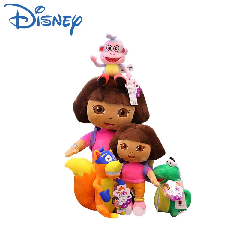 

Плюшевая кукла Disney Дора, школьный рюкзак с подвеской, мягкая плюшевая кукла, сумка для спасения с картой и звездами, подарок для детей на ден...
