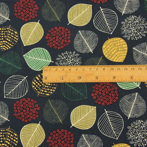 Импортная тонкая ткань из чистого хлопка с принтом листьев ручная работа