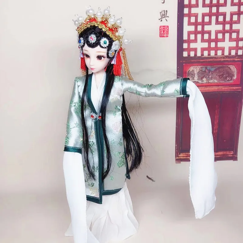 

Traditional Chinese Opera Doll Toy Silk Ancient Collectible Beautiful Palace Doll Handicrafts Cabinet Decoration Gift for Girl