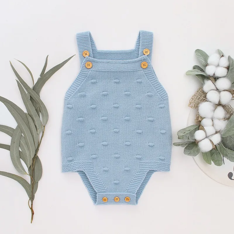 Summer Infant Baby Girls Sleeveless Rompers Kids Boys Solid Bodysuit Jumpsuit Newborn Clothes